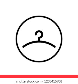 Hanger vector icon, clothing rack symbol. Simple, flat design for web or mobile app