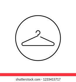 Hanger vector icon, clothing rack symbol. Simple, flat design for web or mobile app