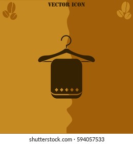 Hanger vector  icon Coffee symbol background.