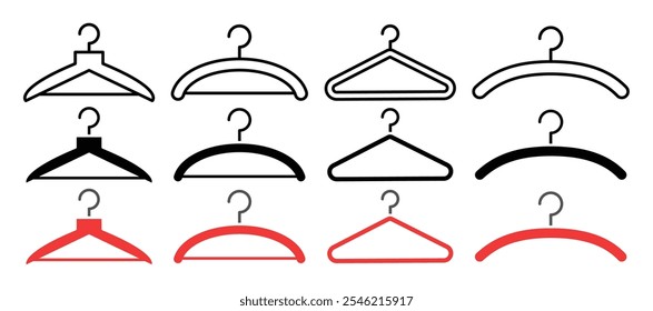 Hanger vector icon collection. vector illustration set.