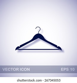 Hanger vector icon - dark blue illustration with blue shadow