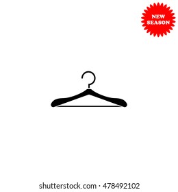 Hanger vector icon isolated on white background.