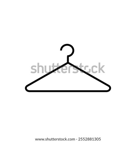 Hanger vector icon in line style design for website design, app, UI, isolated on white background. Editable stroke. EPS 10 vector illustration.
