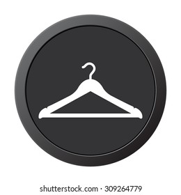 Hanger - vector icon, on a grey button