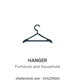 Hanger vector icon on white background. Flat vector hanger icon symbol sign from modern furniture and household collection for mobile concept and web apps design.