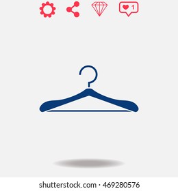 Hanger vector icon on white background.