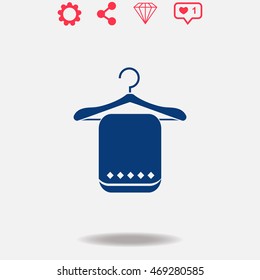 Hanger vector icon on white background.
