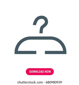 Hanger vector icon, The outlined symbol of hanger for cloth. Simple, modern flat vector illustration for mobile app, website or desktop app  