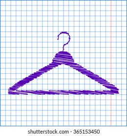 Hanger - Vector icon with pen and school paper effect 