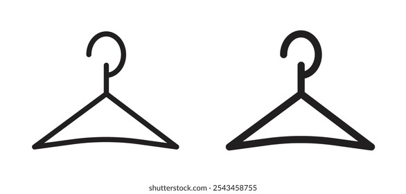 Hanger vector icon set in black.