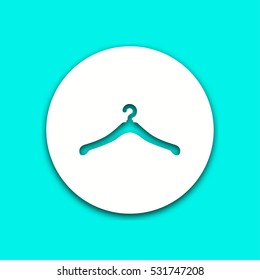Hanger vector icon with shadow. Round button for website and mobile app illustration. Background easily be changed to any color.