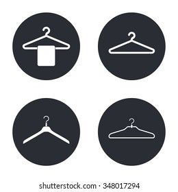 Hanger - vector icon in white  on a black background.