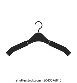 Hanger vector icon.Black vector icon isolated on white background hanger.