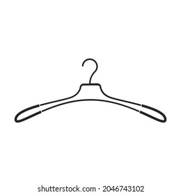 Hanger vector icon.Black vector icon isolated on white background hanger.