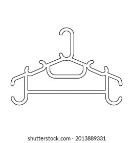 Hanger vector icon.Outline vector icon isolated on white background hanger.