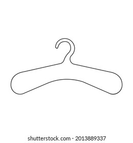 Hanger vector icon.Outline vector icon isolated on white background hanger.