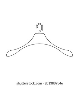 Hanger vector icon.Outline vector icon isolated on white background hanger.