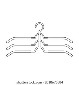 Icono del vector de la colgante.Icono del vector de contorno aislado en el colgador de fondo blanco.