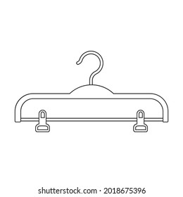 Icono del vector de la colgante.Icono del vector de contorno aislado en el colgador de fondo blanco.