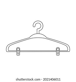 Hanger vector icon.Outline vector icon isolated on white background hanger.