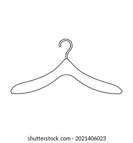 Hanger vector icon.Outline vector icon isolated on white background hanger.
