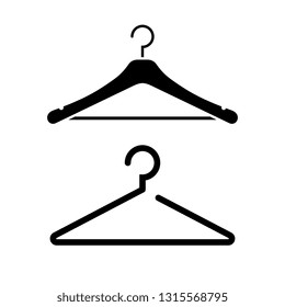 Hanger vector icons set isolated on white background