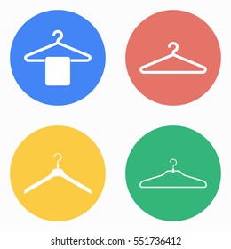 Hanger vector icons set. White illustration isolated for graphic and web design.