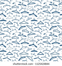 
Hanger Vector Seamless Pattern. Fashion collection Background of Hand drawn doodle clothes hangers