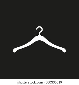 Hanger  white icon on a black background. Vector illustration.