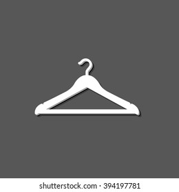 Hanger - white vector  icon with shadow