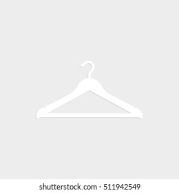 Hanger - white vector icon  with shadow