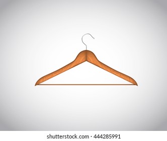 Hanger. Wood coat hanger vector isolated on background