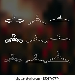 Hangers for clothes with blurred background