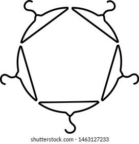 Hangers for clothes icon in outline style. Coloring template for modification and customizing  according to a specific task.