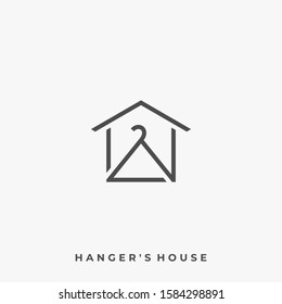 Hangers House Illustration Vector Template. Suitable for Creative Industry, Multimedia, entertainment, Educations, Shop, and any related business