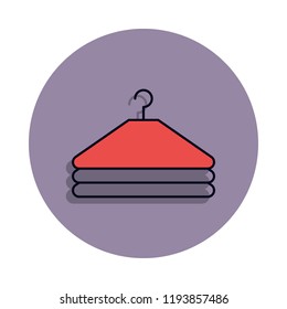 hangers icon in badge style. One of web collection icon can be used for UI, UX
