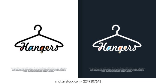 hangers logo design with concept unique premium vector