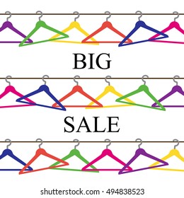 hangers on a clothes. discount promotion concept. vector