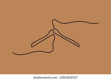 Hangers oneline continuous single editable line art