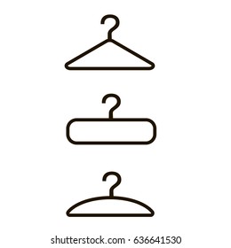 Hangers set. Vector icon. On a white background