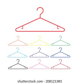 Hangers set, vector illustration
