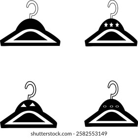 Hangers silhouette vector style with white background .