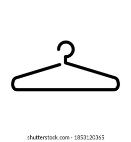 Hangers. Vector icon of isolated hanger. Place clothes to be neat.