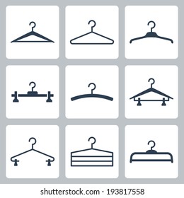 Hangers vector icons set