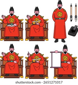 Hangeul Day King Sejong with Traditional Tools