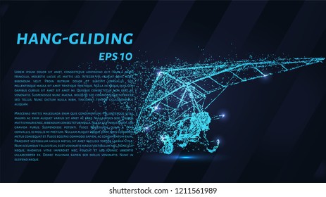 Hang-gliding is falling apart. Vector illustration