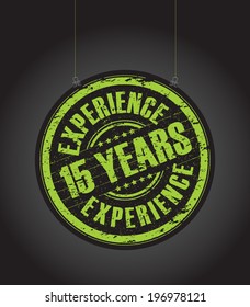 a hanging 15 years experience stamp