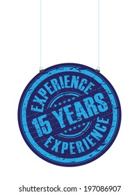 a hanging 15 years experience stamp
