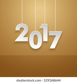 hanging 2017 text in minimal style card