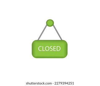hanging 3d sign with the inscription closed. Vector illustration